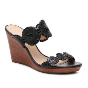 Jack Rogers Lucia Black Sandal Wedges
